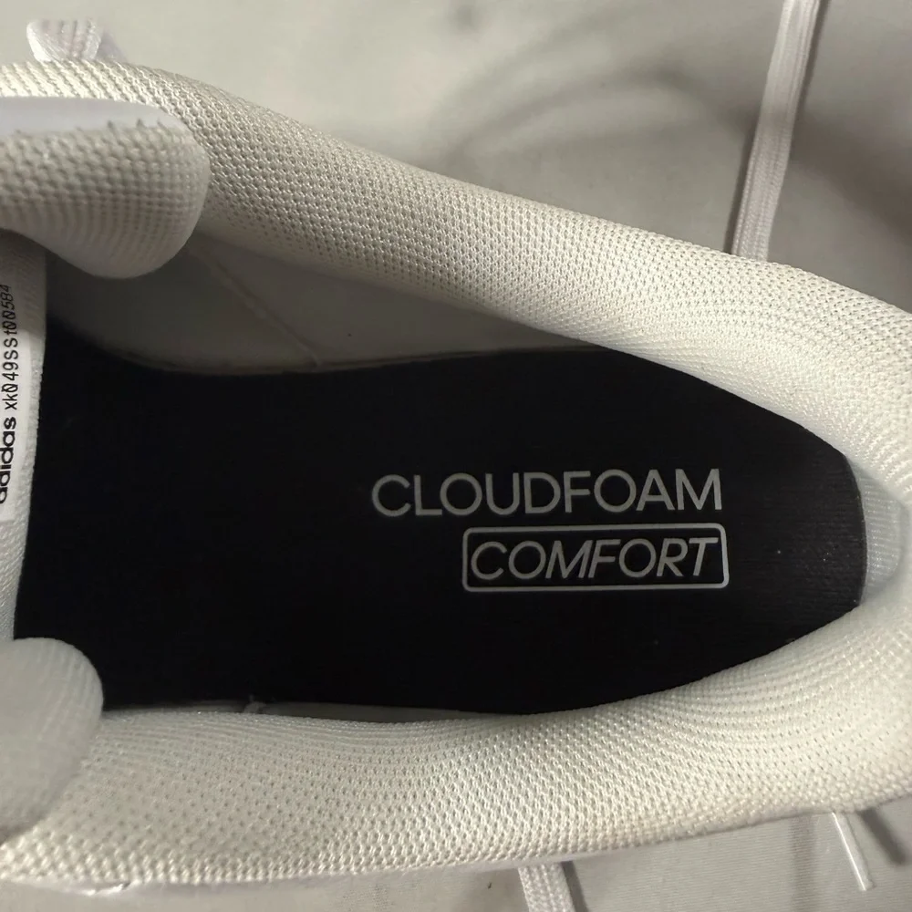 Adidas Advantage White Navy Womens 9 Cloudfoam Sneaker‎